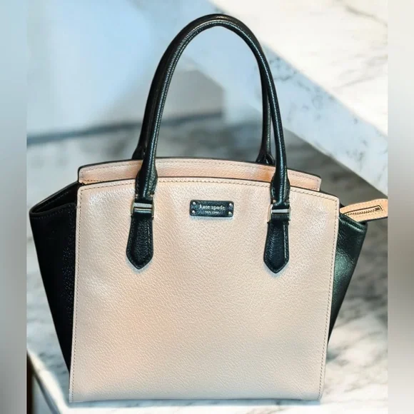 Kate Spade Soft Blush and Black Satchel - Picture 1 of 12